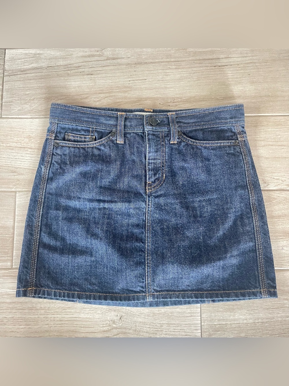 True Vintage GAP Dark Blue Denim Western Mini Skirt 2004